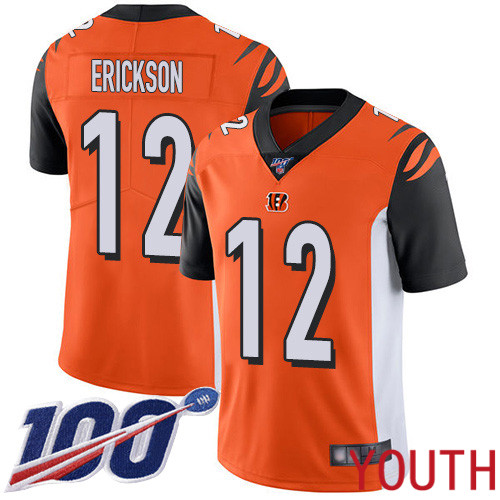 Cincinnati Bengals Limited Orange Youth Alex Erickson Alternate Jersey NFL Footballl #12 100th Season Vapor Untouchable->women nfl jersey->Women Jersey